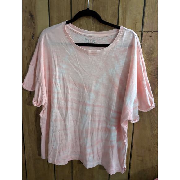 BUNDLE ONLY Time & Tru Plus Size 2X XX Top Shirt White Peach Tie Dye Scoop Neck - Picture 3 of 3